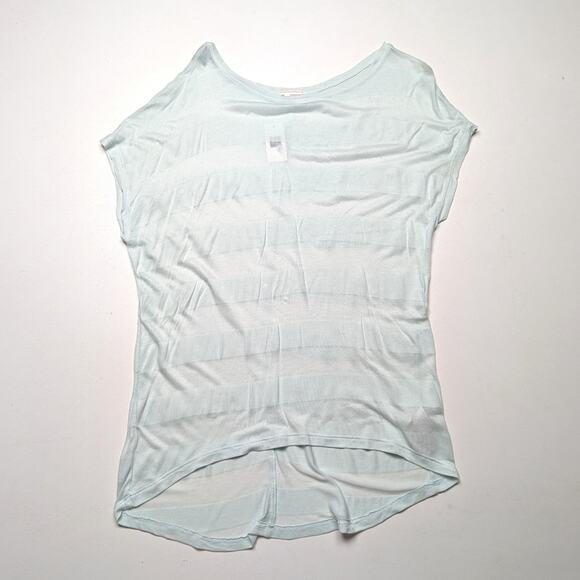 Gap Shirt Women's Size M Teal Blue Semi Sheer Short Sleeve - Picture 1 of 5